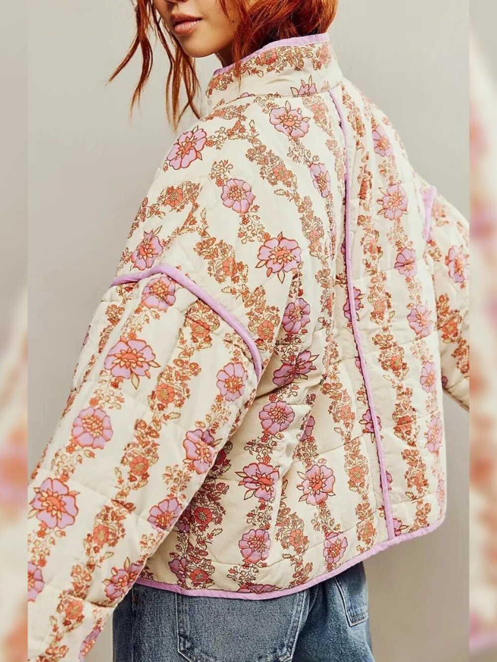 Free People Chloe Jacket M 8 Women's Casual Floral Winter Quilted Coat NEW 45848 - Picture 2 of 6